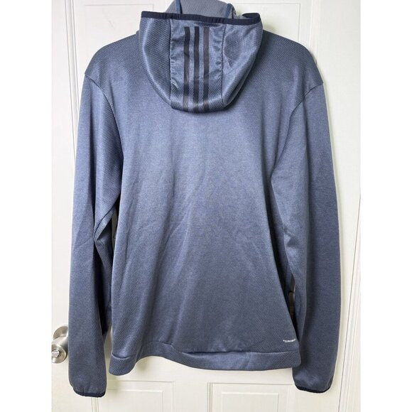 Adidas Men’s Tl Full Zip Blue Gray Hoodie Climawarm Size Small EUC - Picture 5 of 12